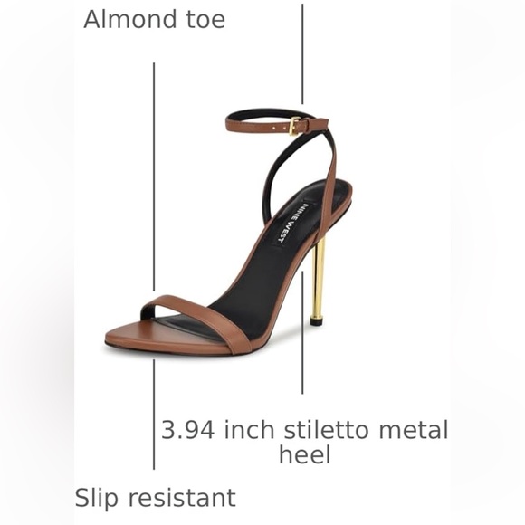 Nine West Tan Heels with Gold Accent - Picture 2 of 16